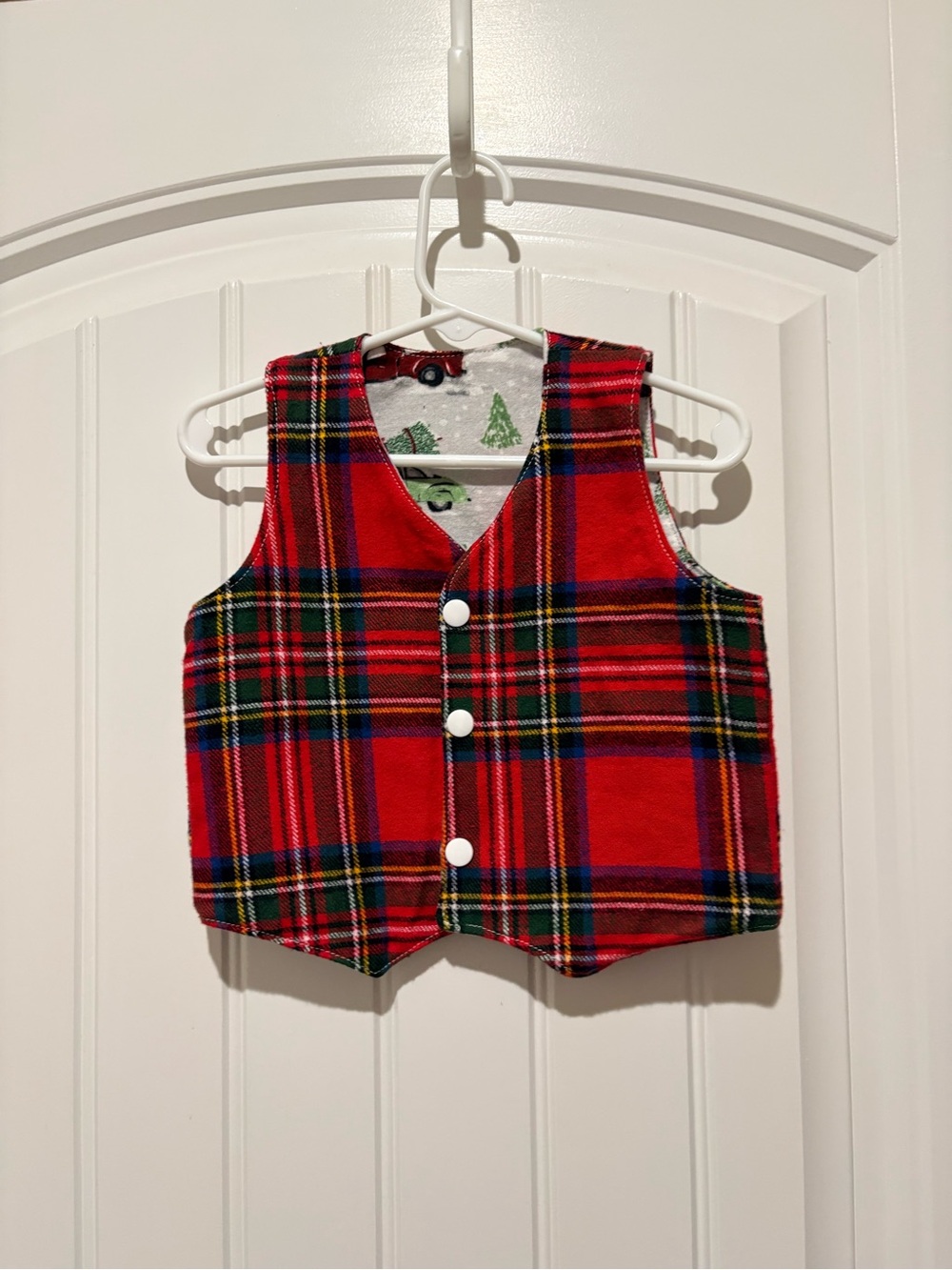 Red Plaid Kids Vest - Classic Holiday Style size 2-3